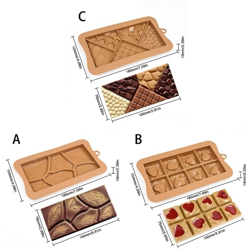 Silicone Baking Molds Cocoa Pods/Heart/Puzzle Chocolate Molds Food Safe Baking Equipment For Kitchen Accessories