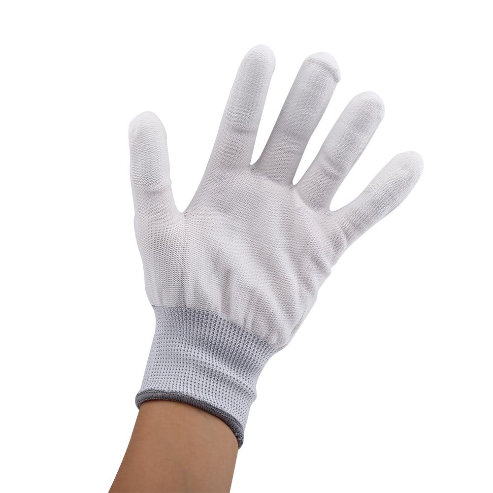 

1 Pair Anti Static Antiskid Glove PU Coated Finger Part (L)