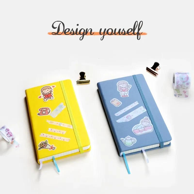 A6 Hardcover Notebook Mini Pocket Diary Journal Retro 100 Sheet School Stationery Thicken Memo Pad Daily Weekly Planner Agenda