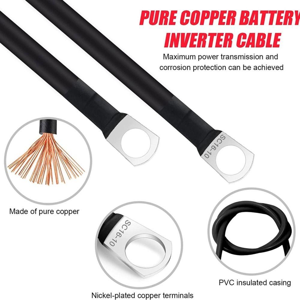 With SC Terminals Battery Connection Cable 5AWG Car Inverter Wire New Stranded Copper Cord