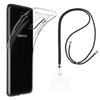 Case and Neck Strap for Samsung Galaxy J6 2018 J600 - Transparent Soft TPU Adjustable Black Cord Phonillico®