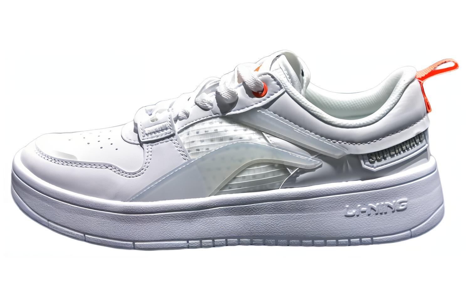 Li Ning Wave Lite Нескользящие Низкие Скейтбордические Кроссовки Женские Белые AGCT190-1 35.5