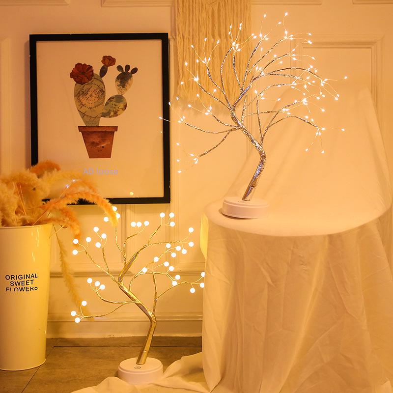 LED Pearl Tree Night Light - Starry Touch Gift for Bedroom & Christmas Decoration