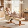 Relaxing Armchair with Footrest, 360 Swivel Recliner, Reclining Backrest, 120 Kg Capacity, Beige