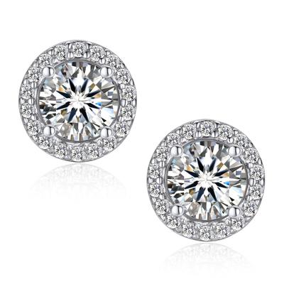 MomentWish Earrings for Women and 18K Moissanite D Halo Gold Diamond Gift Men, Earrings, 1-2ct Color, VVS1, Hypoallergenic, Unisex, Earrings, Simple,