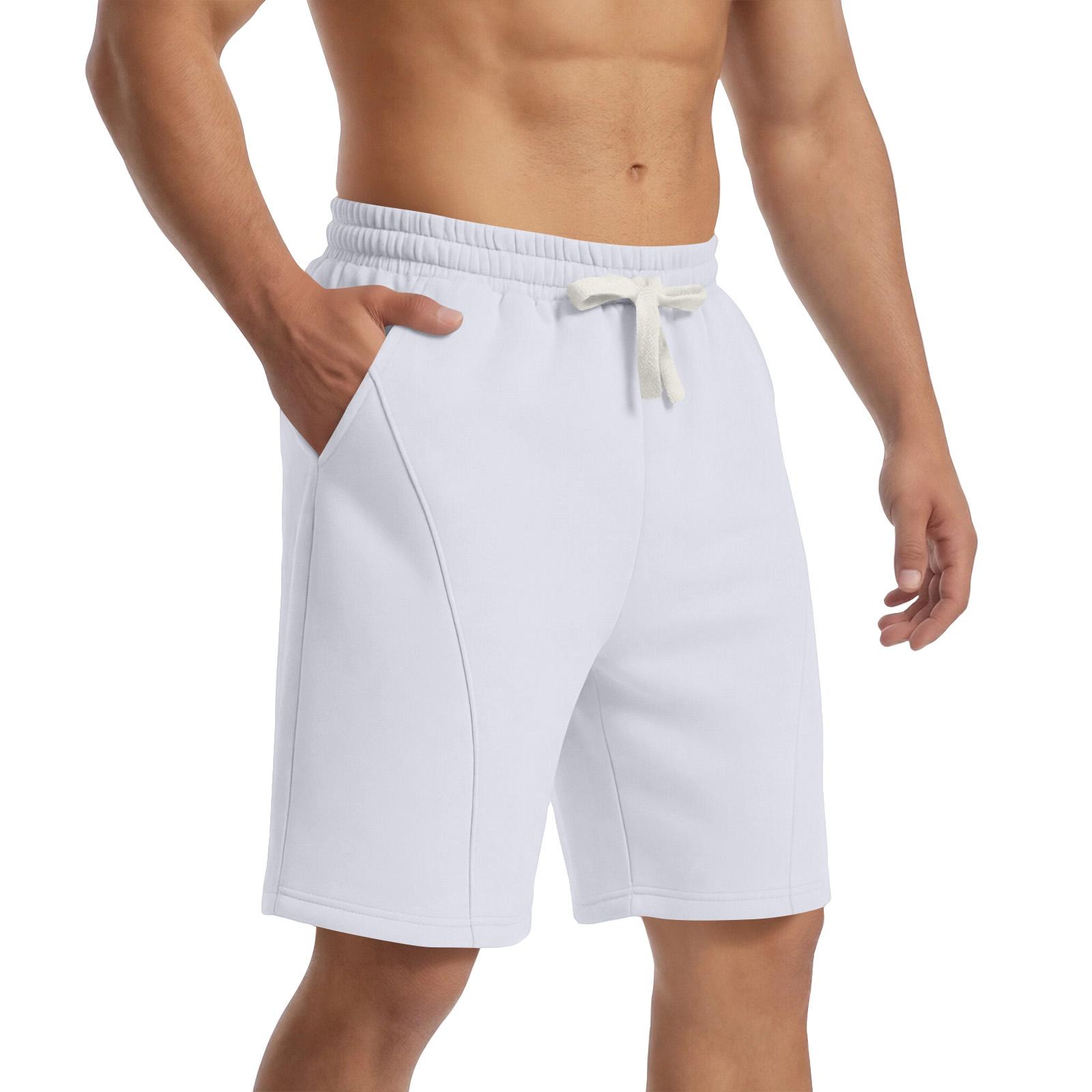 

Men s Casual Athletic Shorts Elastic Waistband Drawstring Pockets Lightweight Comfortable Fit Gym Running Workout Sportswear XXL білий