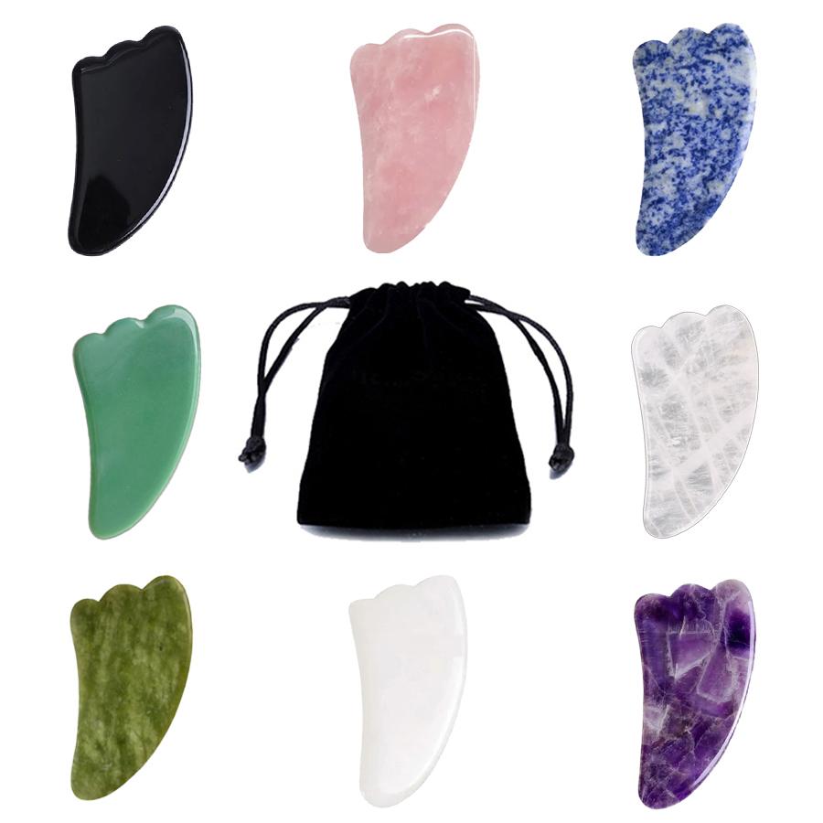 Natural Jade Gua Sha Board Gouache Scraper Face Scraping Lifting Massager Anti Wrinkle Skin Beauty Care Tool