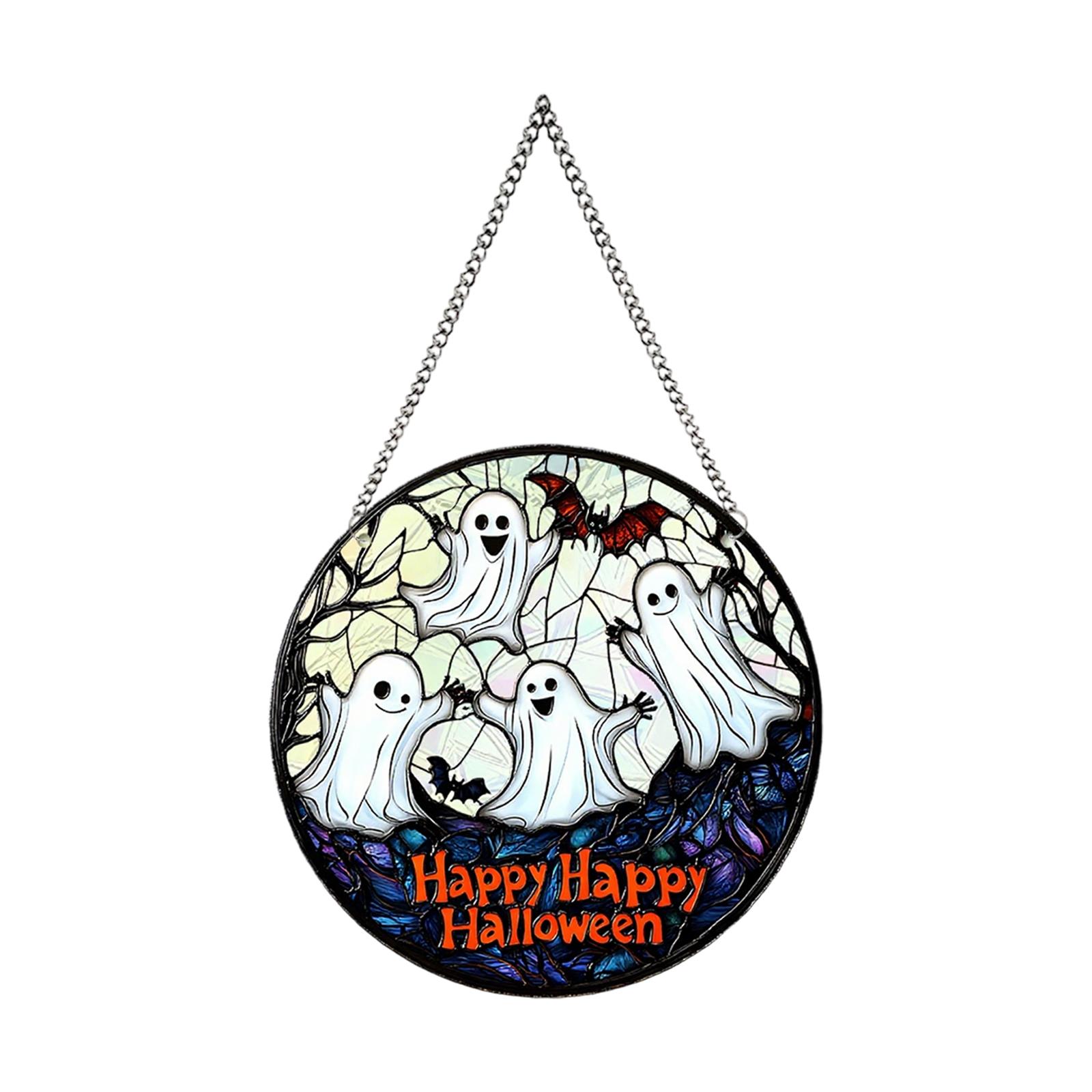 

2D Хэллоуин Новый Кот Ведьма Ловец Солнечного Света для Окна Акриловая Цветная Пленка Цветной Подвесной Декор для Стен One Size