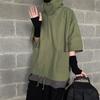 Hooded Half Sleeve Pullover Top Soft Large Pockets Loose Men T-shirt Streetwear