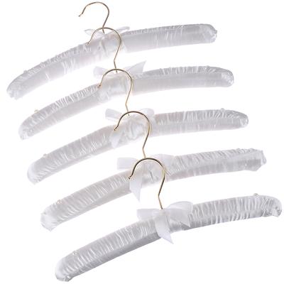 5X Kleiderbügel Satin Gepolstert Luxus Weichen Kleiderbügel