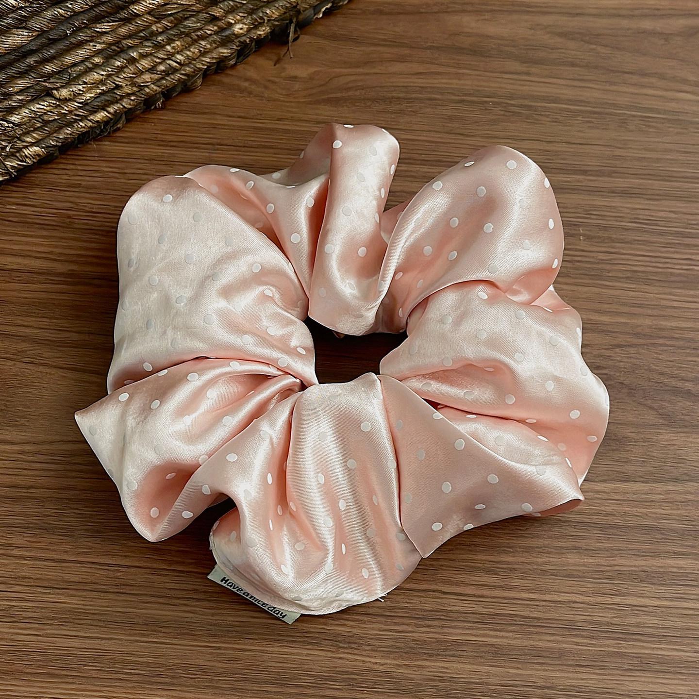 Elegant Polka Dot Satin Hair Tie for Women – New 2026 Style Ponytail & Bun Accessory