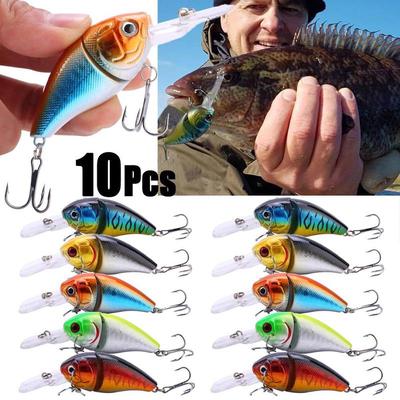 10ks rybárska návnada Deep Swim Tvrdá návnada Fish 8CM 14G Umelé návnady Minnow Fishing Wobbler Pesca
