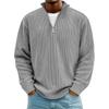 New Pullover Men's Casual Top Stand-up Collar Zipper Long-sleeved Men's Polo Shirt Solid Color Sports Sweater