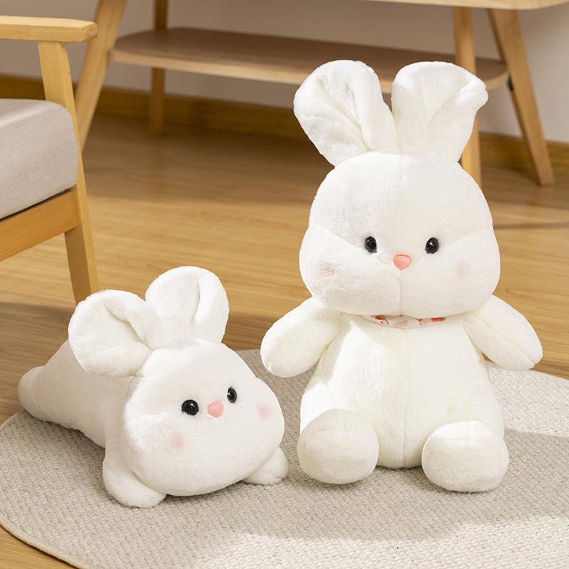 Soft Little White Rabbit Doll Plush Toy Little Rabbit Doll Children's Soothing Doll Birthday Gift
