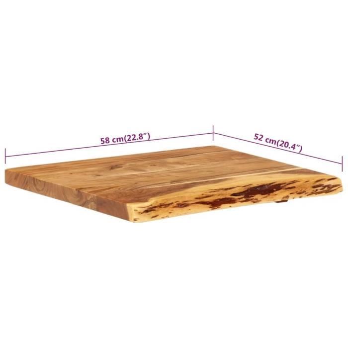 VidaXL Dessus de meuble-lavabo de salle de bain Acacia 58x52x3,8 cm 286318