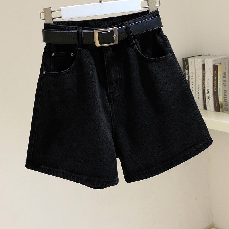

Korean Style High-Waisted Denim Shorts for Women - Summer 2025 Slimming Casual Fit Large чорний