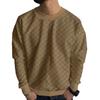 Men's Autumn and Winter Men's Knitted Sweater Jacquard Checkerboard Crew Neck Casual Bottom Long Sleeve Top Casual