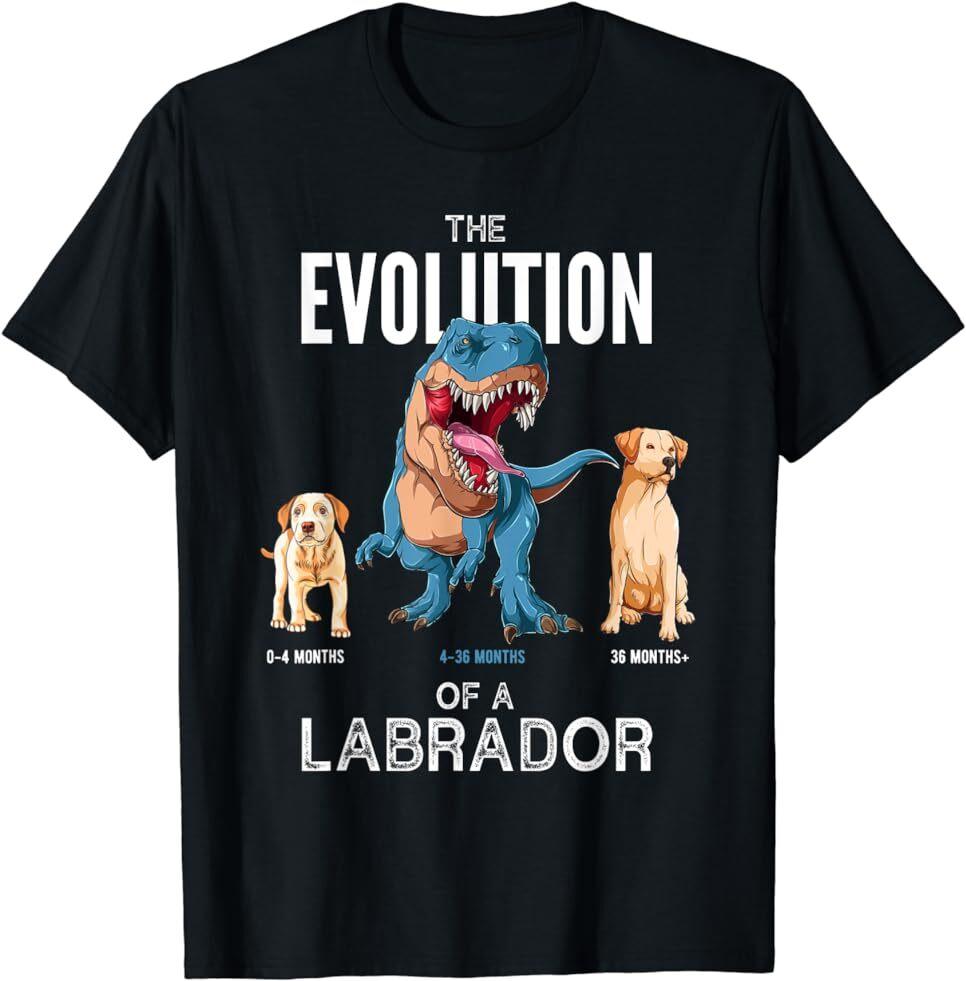 The Evolution of a Labrador or Evolution of dogs T-Shirt Size S-5XL Unisex T-Shirt XXXXL