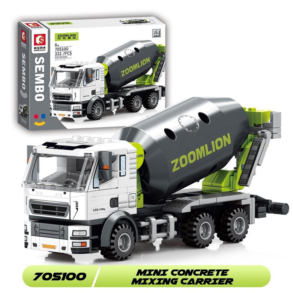 Engineering Bausteine Stadt Bau Kinder Spielzeug Betonmischer LKW Kran Bagger Mini Bulldozer für Jungen Geschenke