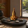 Exquisite Handwerkskunst Dekor 3D-gedruckte Buddha-Hand und Lotusblumen-Ornamentbasis Spirituelle Figur Statue Chinesischer Stil Zen-Dekoration für Zuhause