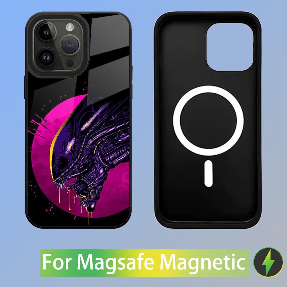 Movie A-Alien X-Xenomorph Phone Case For iPhone 15,14,13,12,11,Plus,Pro,Max Mini Magsafe Magnetic Wireless Charging