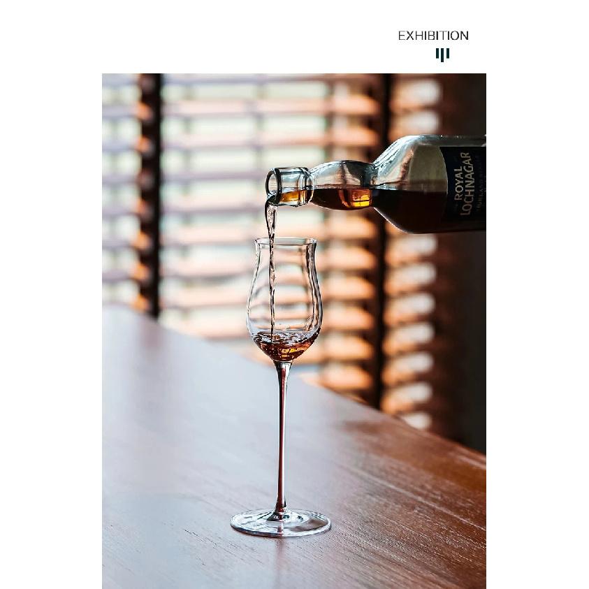 Handmade Crystal Flared Wine Glass Red Rod Sweet Whiskey Tasting Glass for Enhanced Aroma And Flavor Experience