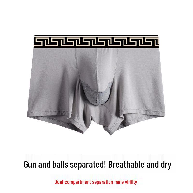 

Мужские дышащие сетчатые боксеры-слипы с карманом для ствола слона и поддерживающим дизайном 4XL светло-серый