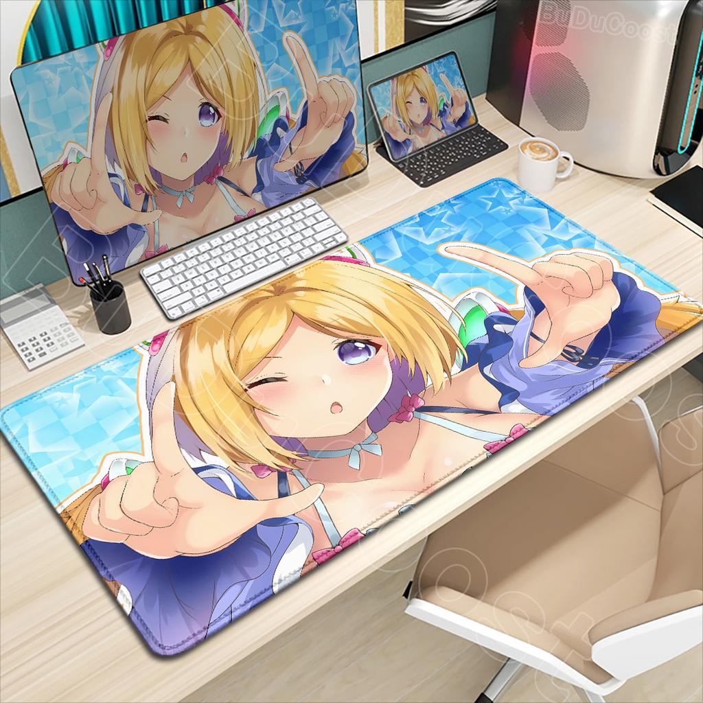 Kawaii Mouse Pad Anime Cute Girl Aki Rosenthal Gamer Computer Desk Mat Keyboard PC Gaming Accessories Mousepad Rubber Anime Girl