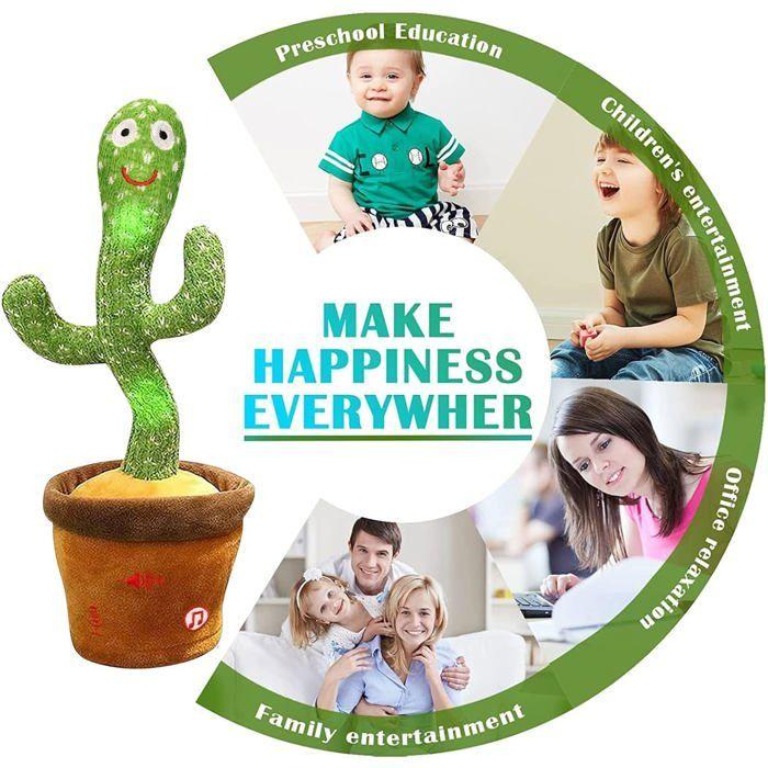 Dancing Cactus Toy - XVX - Adjustable Volume - Recording Function - LED - Educational Gift