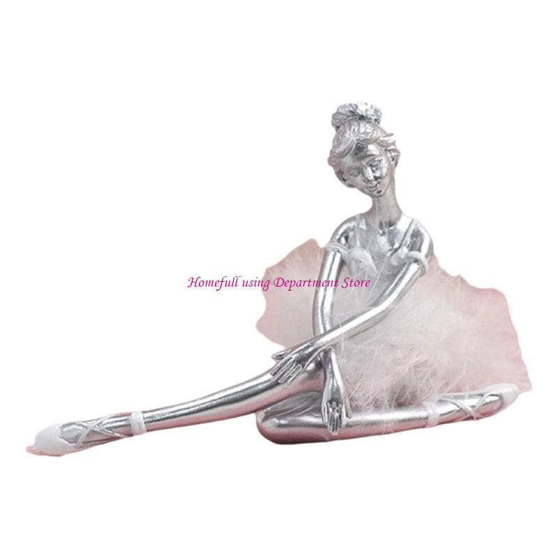 Artistic Resins Ballet Girl Figurine Ballerinas Sculpture Dancing Lady Statue for Desk or Book Shelf Display Ornament