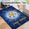 Custom Text Printed Rug Leicester City Non Slip Floor Carpet For Home Room Decor