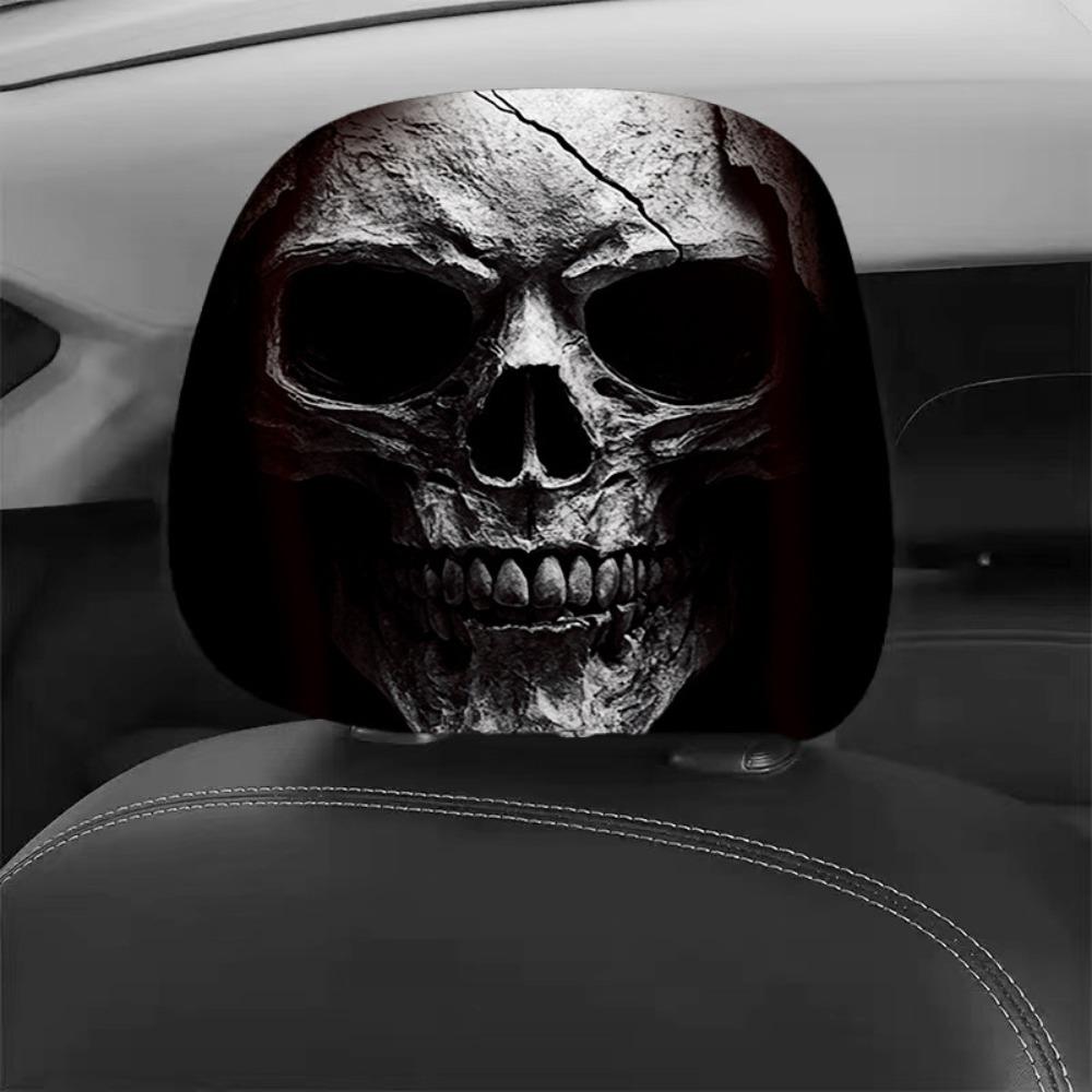 2 Pcs Ghost Car Seat Headcover Halloween Accessories Car Interior Decor All Seasons