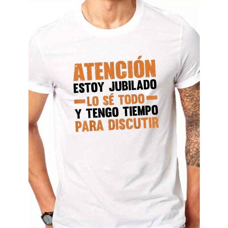 

European sizes Fun Spanish Language Men s Short Sleeve T-shirt Summer T-shirt Top 4XL білий