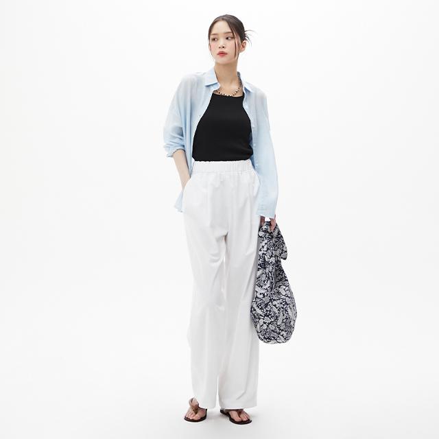 LAP E-Band Linen Blend Wide Pants Aq2Wp564