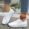 Women's Solid Color Sneakers Breathable Mesh Woven Outdoor Lightweight Low Top Walking Running Sports Socks Shoes
