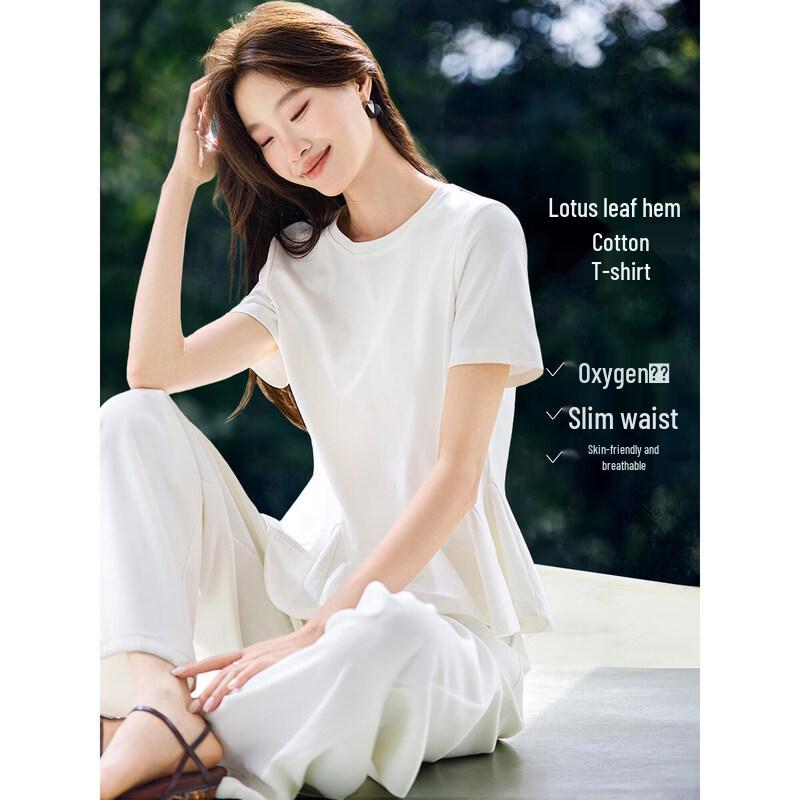 Mohan Yimei Women s Ruffle Short Sleeve T-Shirt S