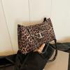 Chic Vintage Leopard Print Chain Shoulder Moon Bag In Black Khaki Brown For Trendy Style