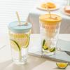 LOVWISH Le Fruit Glass Straw Tea Cup