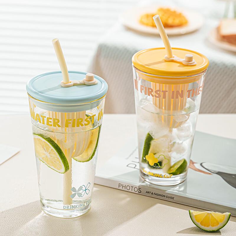 LOVWISH Le Fruit Glass Straw Tea Cup