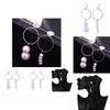 Elegant Asymmetrical Pearl Earrings For Women Stylish Geometric Design Alloy