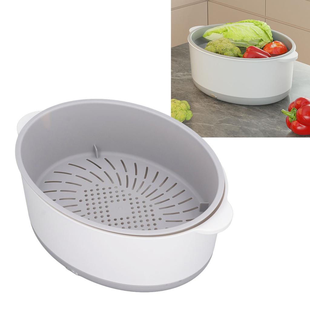 Fruit and Vegetable Washing Machine Double Layer Efficient Time Saving Multifunctional Electric Vegetable Washing Basket