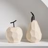 Ceramic Pear Statue Simple Miniatures Figurine Sculpture Crafts Fruit Ornament  Prop