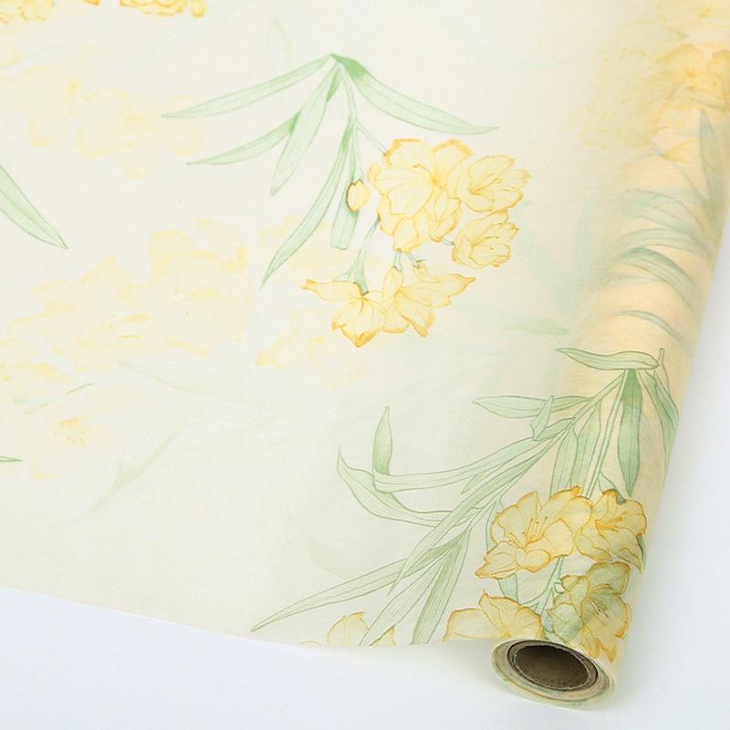 

5Yards/roll Floral Packaging Paper Gift Wrapping Paper Lining Paper 50cm Art Printing Floral Materials A