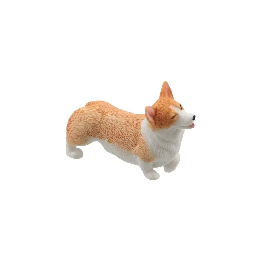 Figurines Mignonnes de Chiens de Simulation Miniatures Mini Animaux Corgi Modèle en Résine Ornement de Voiture pour Décoration de Maison Accessoires Cadeau pour Enfants