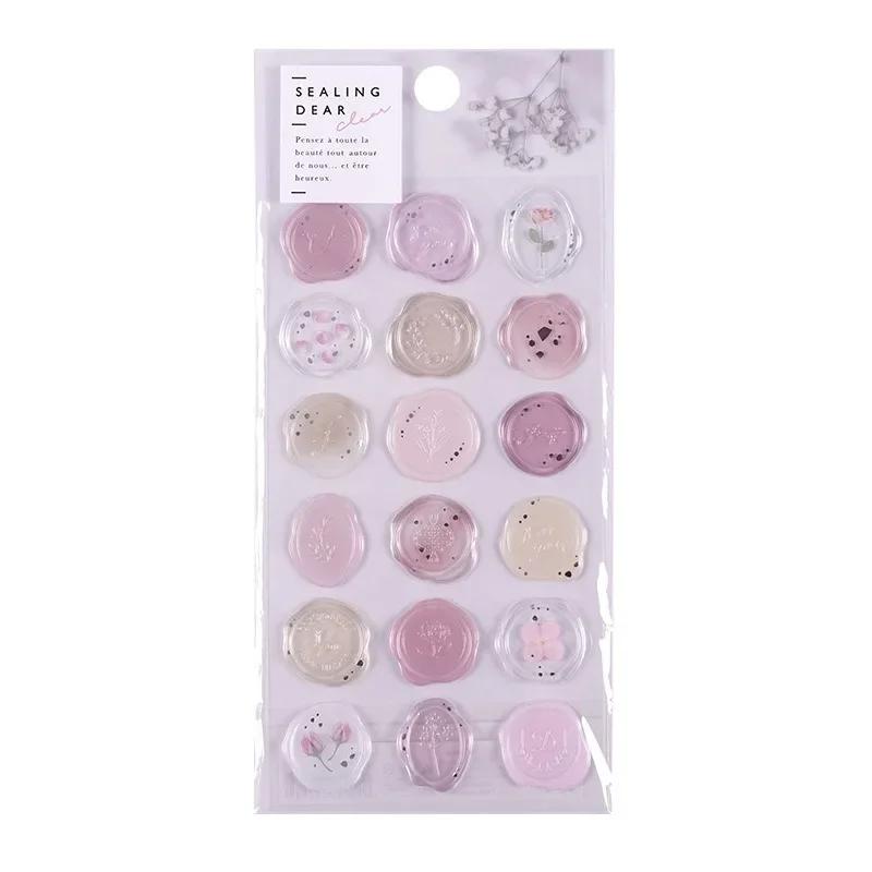 18pcs Wax Seal Stamp Stickers Envelope Sealing Tags DIY Wedding Party Invitation Card Postcards Decorations Korean Stationery