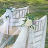 Künstlicher Blumenstrauß, gefälschte Blumen für Hochzeit, Stuhl-Rückendekoration, Fotografie-Requisiten