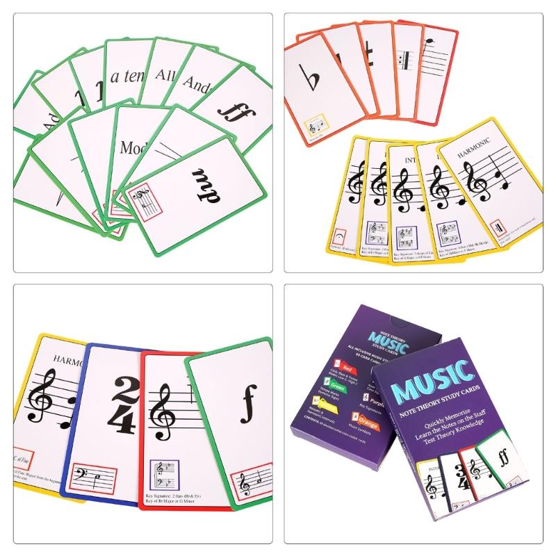 Musikerziehungskarten Lernwerkzeug Klavierakkorde Lernkarten Klaviernoten Theorie Lernkarten für Anfänger Langlebig
