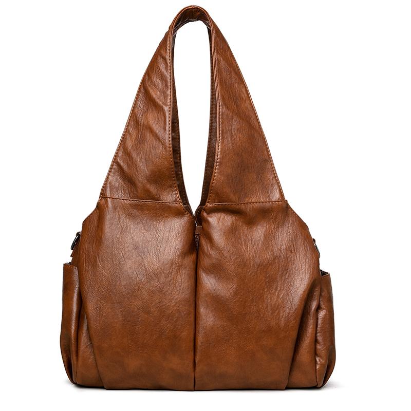 Tragetasche Damen Große Kapazität Umhängetasche Weiches Leder Schultertasche Unterarmtasche