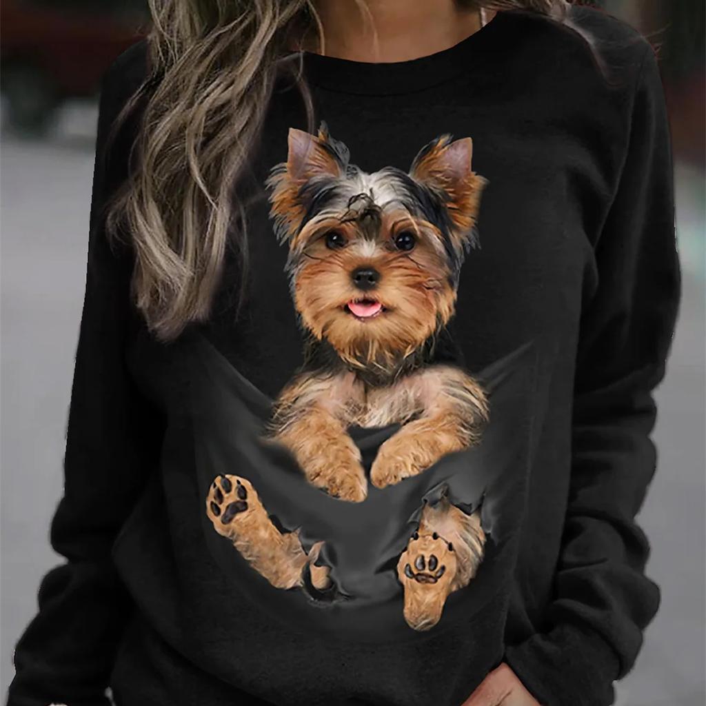 Felpa Donna Con Cappuccio E Stampo Gatto – Manica Lunga, Leggera E Morbida, Taglie Forti, Per Inverno E Mezza Stagione, Look Casual