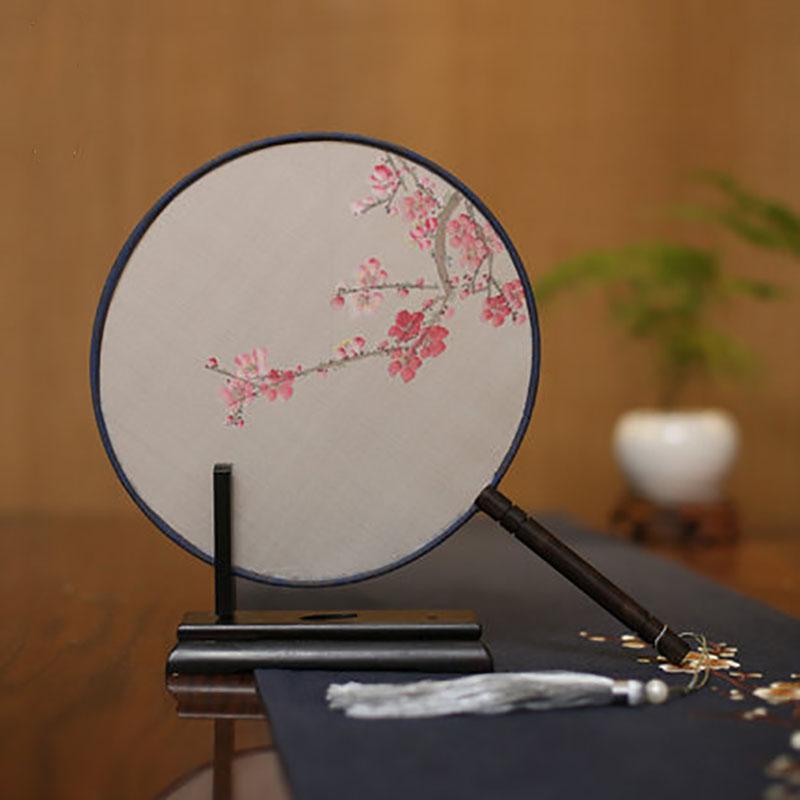 

Suzhou-Double-sided Embroidery Hand Held Fan, Round Circular, Hand-embroidered Dance Silk Fan, Chinese Style Gifts, Hanfu Home